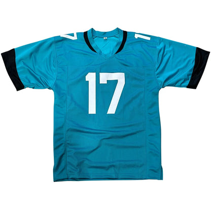 Evan Engram autographed teal Jacksonville jersey number 17