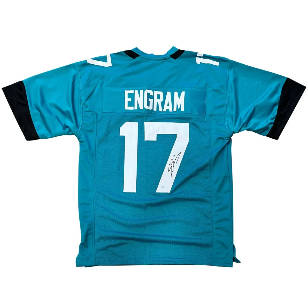 Evan Engram autographed teal Jaguars jersey with Engram 17