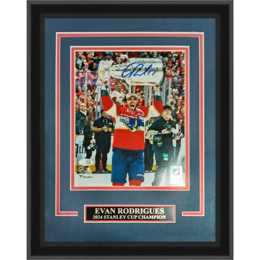 Evan Rodrigues autographed Florida Panthers 8x10 photo, framed