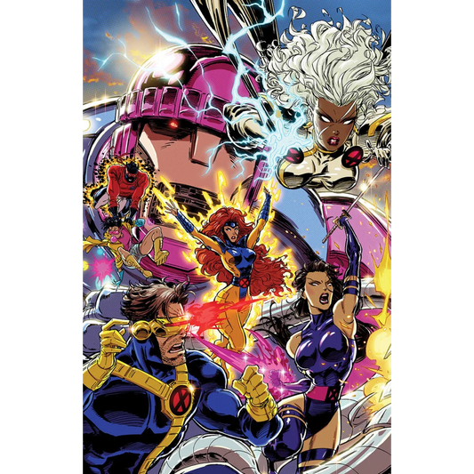 Epic X-Men comic cover by Kaare Andrews showing X-Men vs Sentinel in comics Kaare style