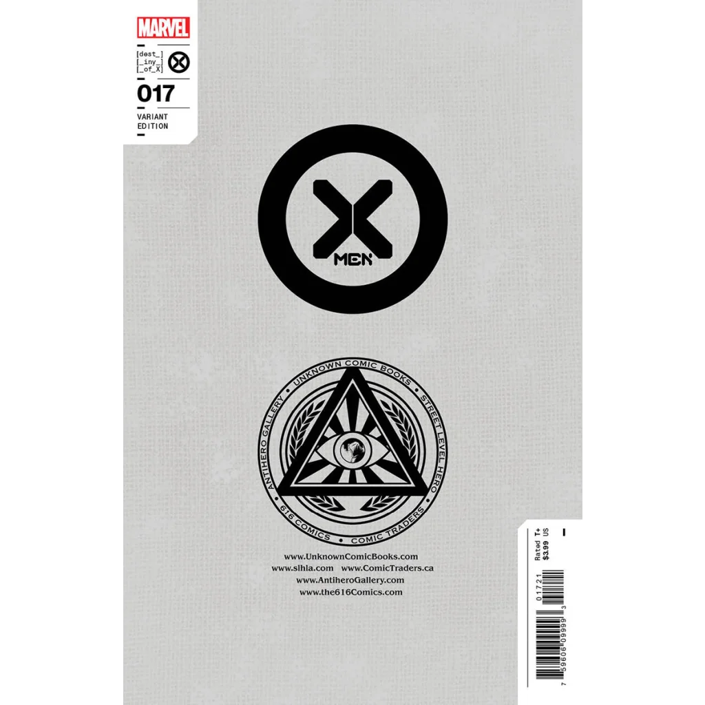 Marvel X-Men comic book with variant cover featuring X-Men logo and Eye of Providence