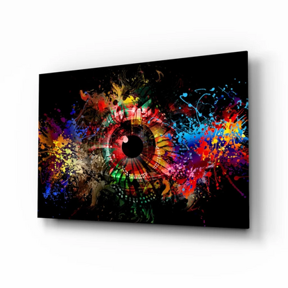 Explosive Rainbow Eye Wall Art on Black Canvas | Insigneart USA | vintageantiquesgifts.com