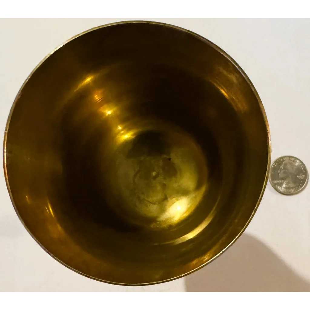 Golden bowl with a quarter, part of the Exquisite Middle Eastern Brass Chalice collection