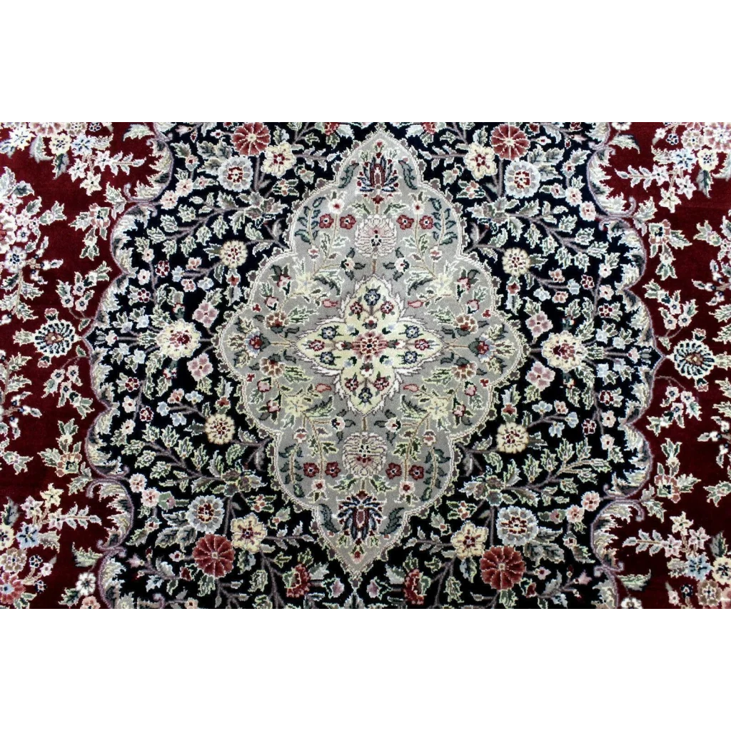 Exquisite mint Peshawar oriental wool rug with central medallion design