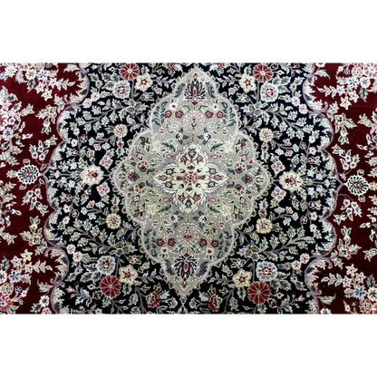 Exquisite mint Peshawar oriental wool rug with central medallion design