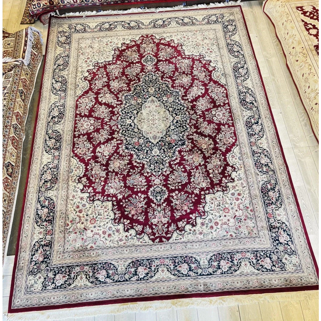 Exquisite Mint Peshawar Oriental wool rug with central medallion design