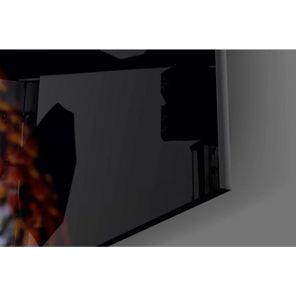 Sleek black laptop on stunning red snake glass wall art print