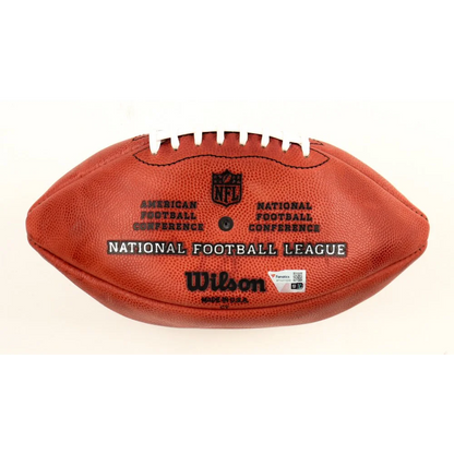 Official Duke NFL football with pebbled leather texture and white laces, signed by Ezekiel Elliott