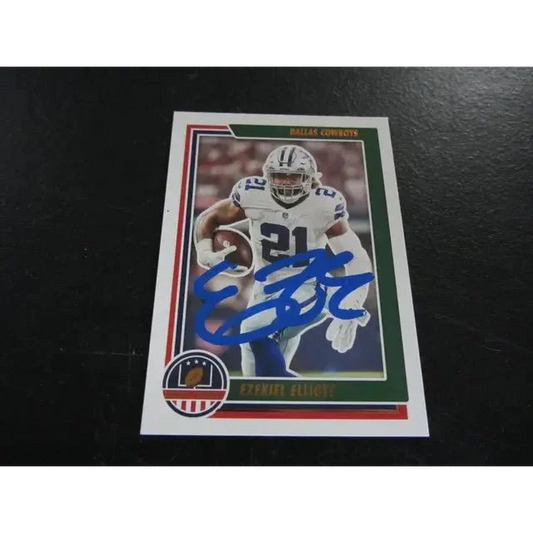 Ezekiel Elliott signed trading card NFL Panini authentic COA featuring autographed football card