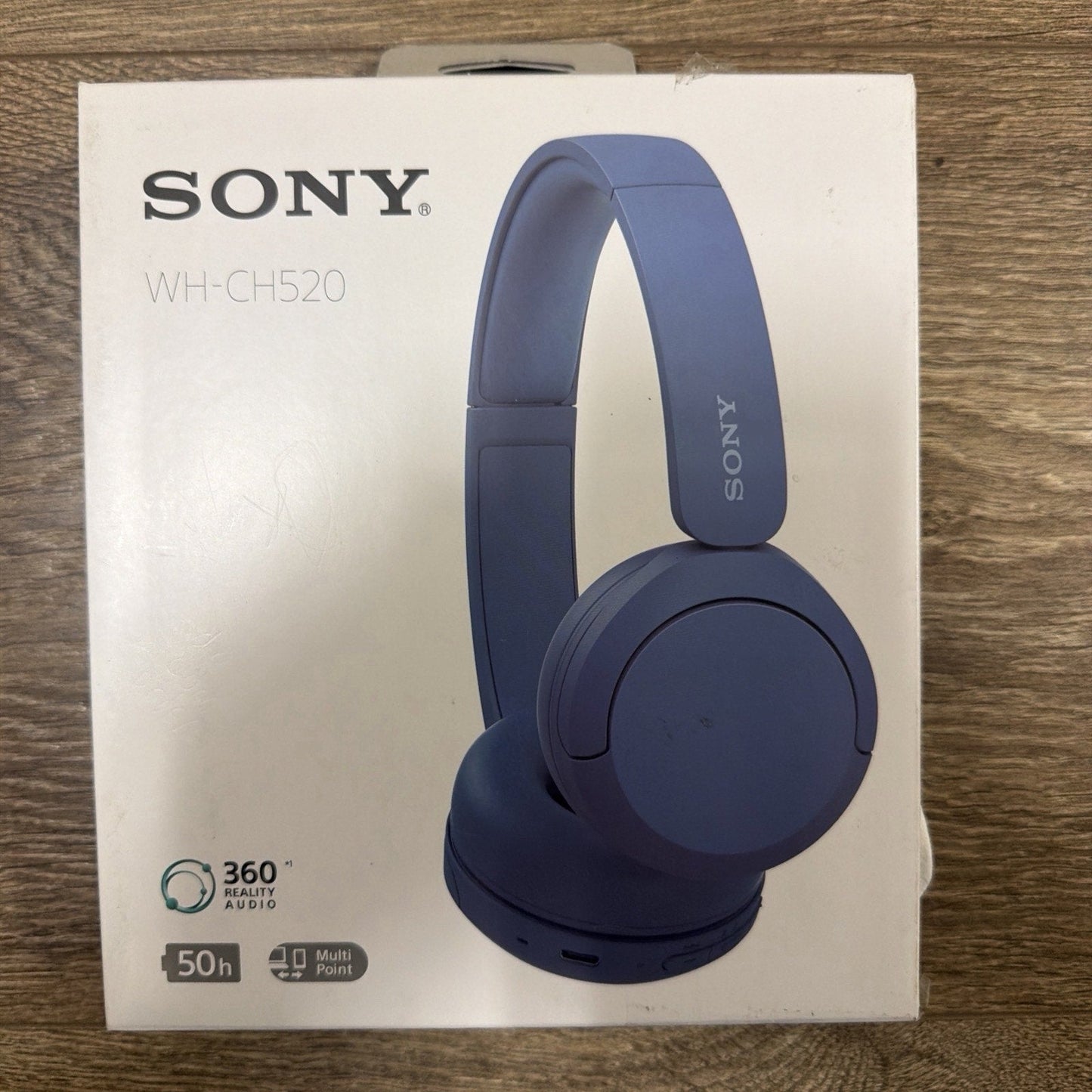Sony WH-CH520 Wireless On-Ear Bluetooth Headphones with Microphone, Blue