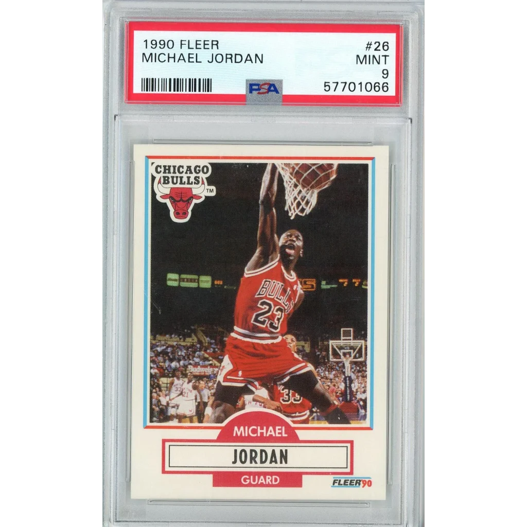 Graded 1990 Fleer Michael Jordan #26 PSA 9 Mint basketball card