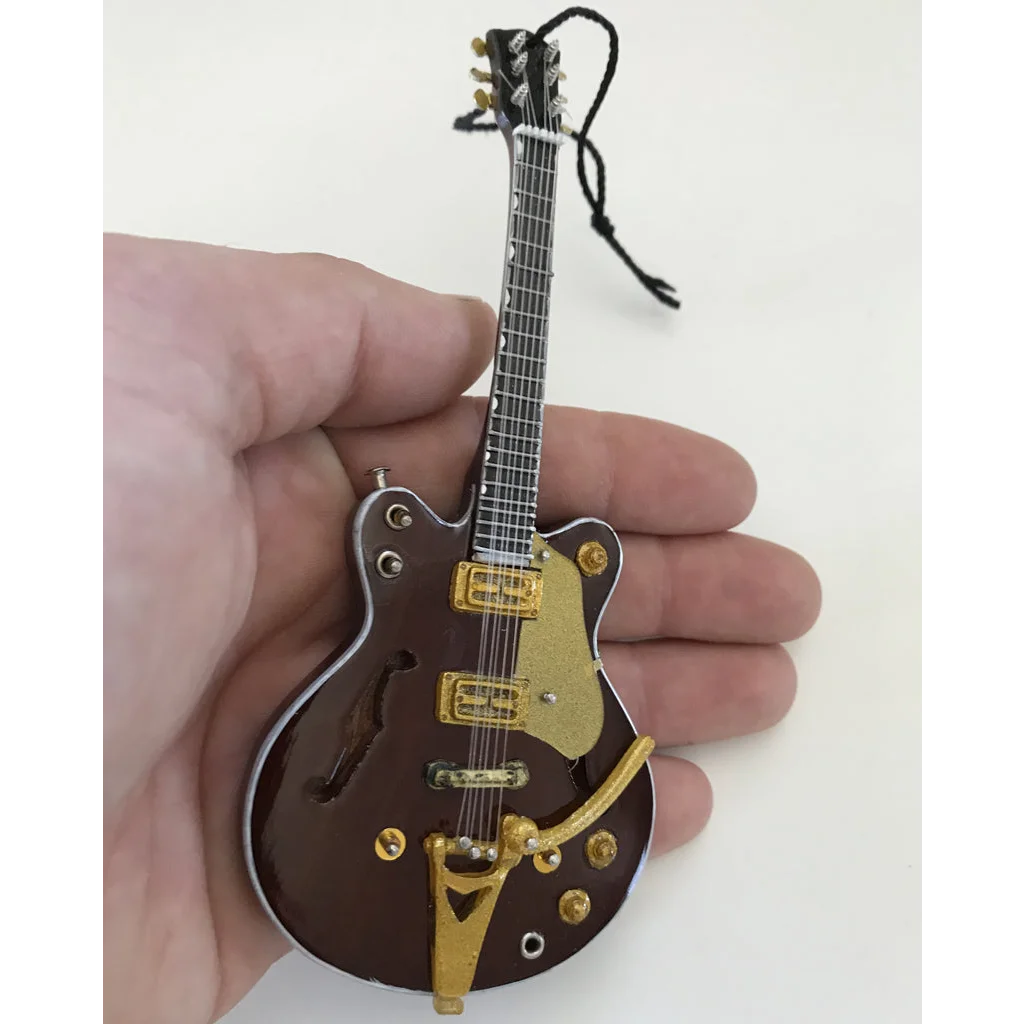 Axe Heaven Fab Four mini guitar gift box with brown gold Gretsch ornament