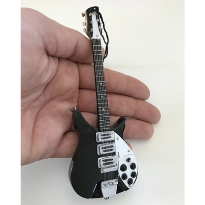 Axe Heaven Fab Four mini guitar gift box with black and white Rickenbacker 360/12 model