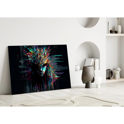 Radiant Multicolor Face Glass Wall Art Canvas | Modern Wall Art Decor | vintageantiquesgifts.com
