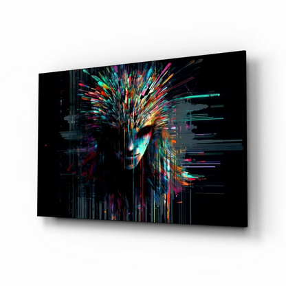 Radiant Multicolor Face Glass Wall Art Canvas | Insigneart USA | vintageantiquesgifts.com
