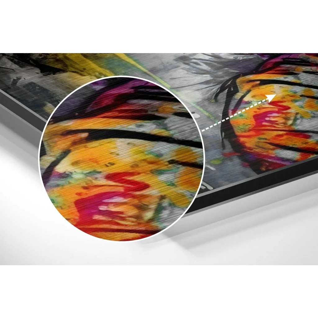 Vibrant Abstract Art on Brushed Aluminium Dibond | Modern Wall Art Decor | vintageantiquesgifts.com
