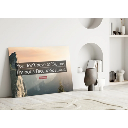 Wiz Khalifa mountain sunset canvas wall art print with quote