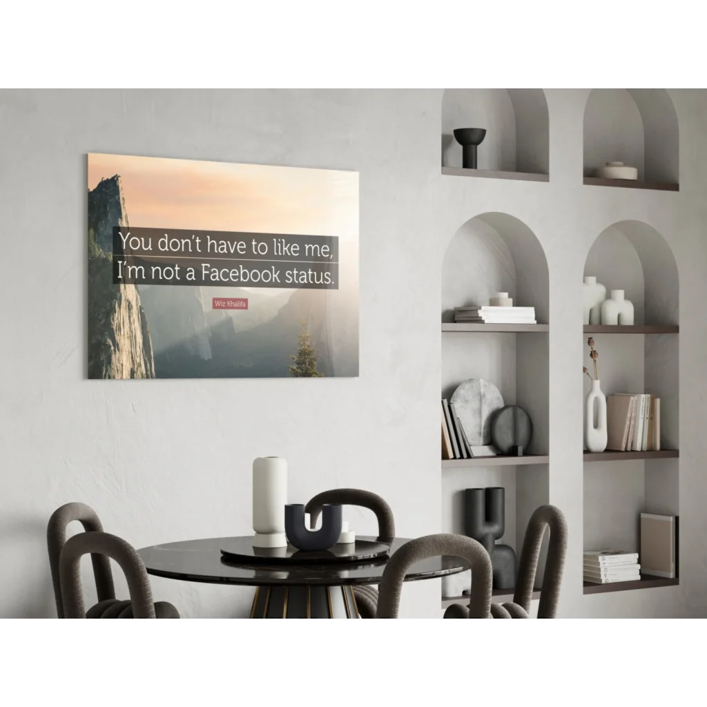 Misty mountain wall art canvas with Wiz Khalifa quote