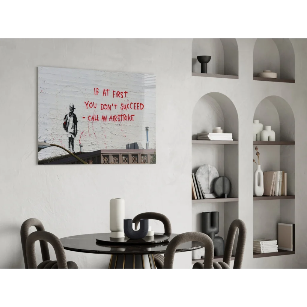 Banksy style gas mask kid stencil canvas wall art print