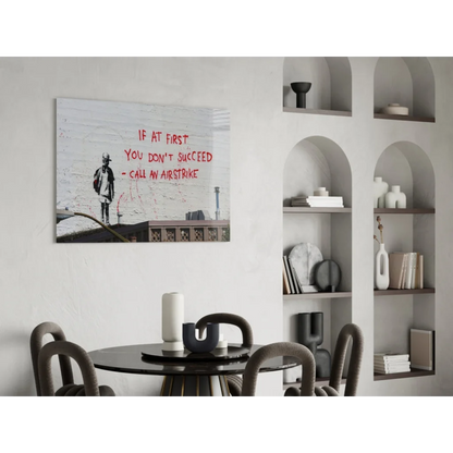 Banksy style gas mask kid stencil canvas wall art print