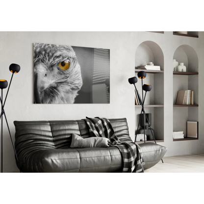 Majestic eagle golden eye black-and-white canvas wall art print