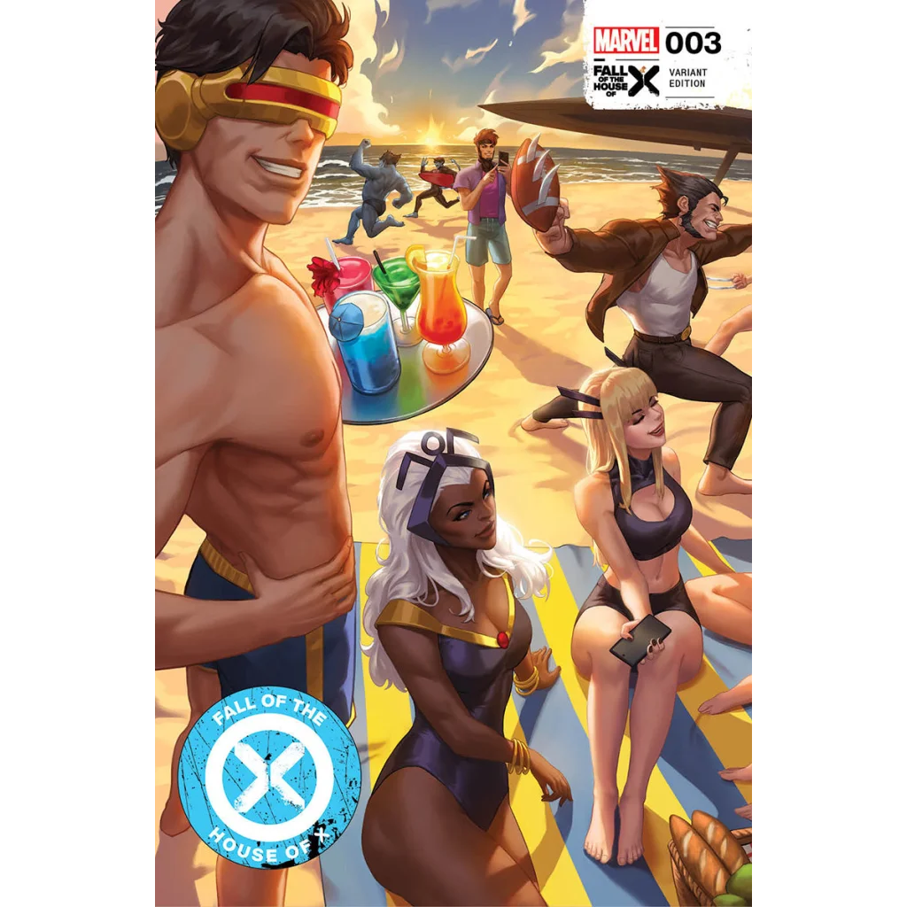 X-Men beach comic cover featuring characters, Ejikure exclusive, comics Ejikure exclusive