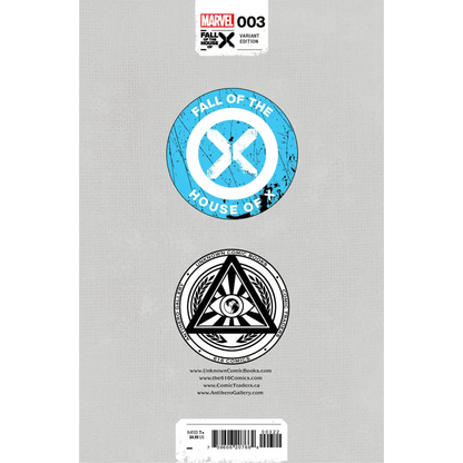 Comic book back cover with logos and barcode from X-Men Beach Variant Comics Ejikure Exclusive