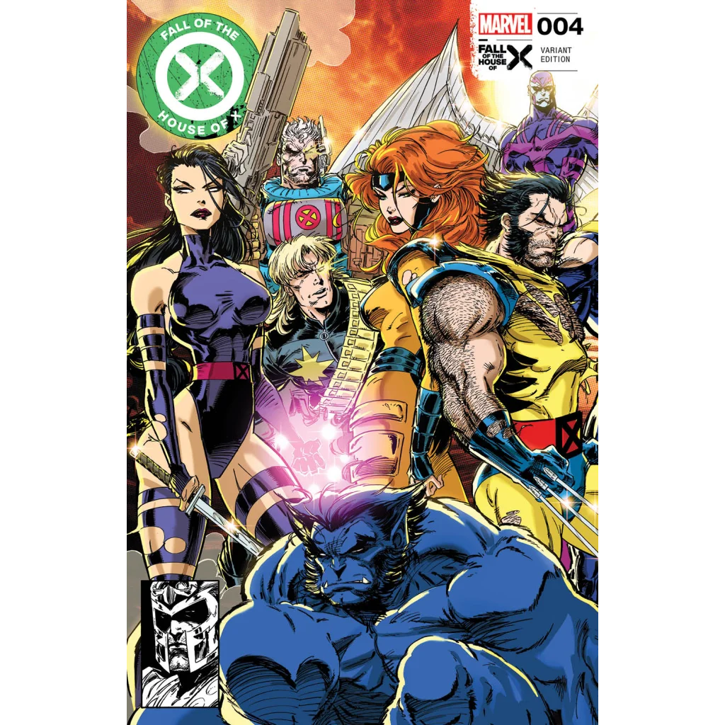 Kaare Andrews exclusive Fall of the House of X comic cover with X-Men characters
