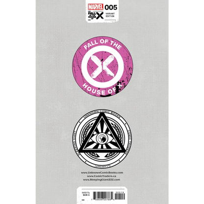 Back cover of Marvel comic from Miguel Mercado Exclusive Fall Of The House Of X Variant