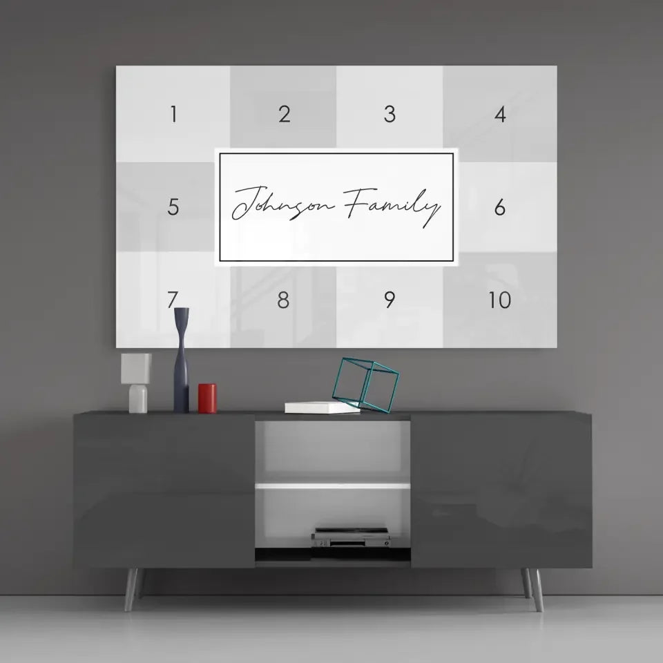 Family Collage Glass Wall Art With Custom Grid Design | Insigneart USA | vintageantiquesgifts.com