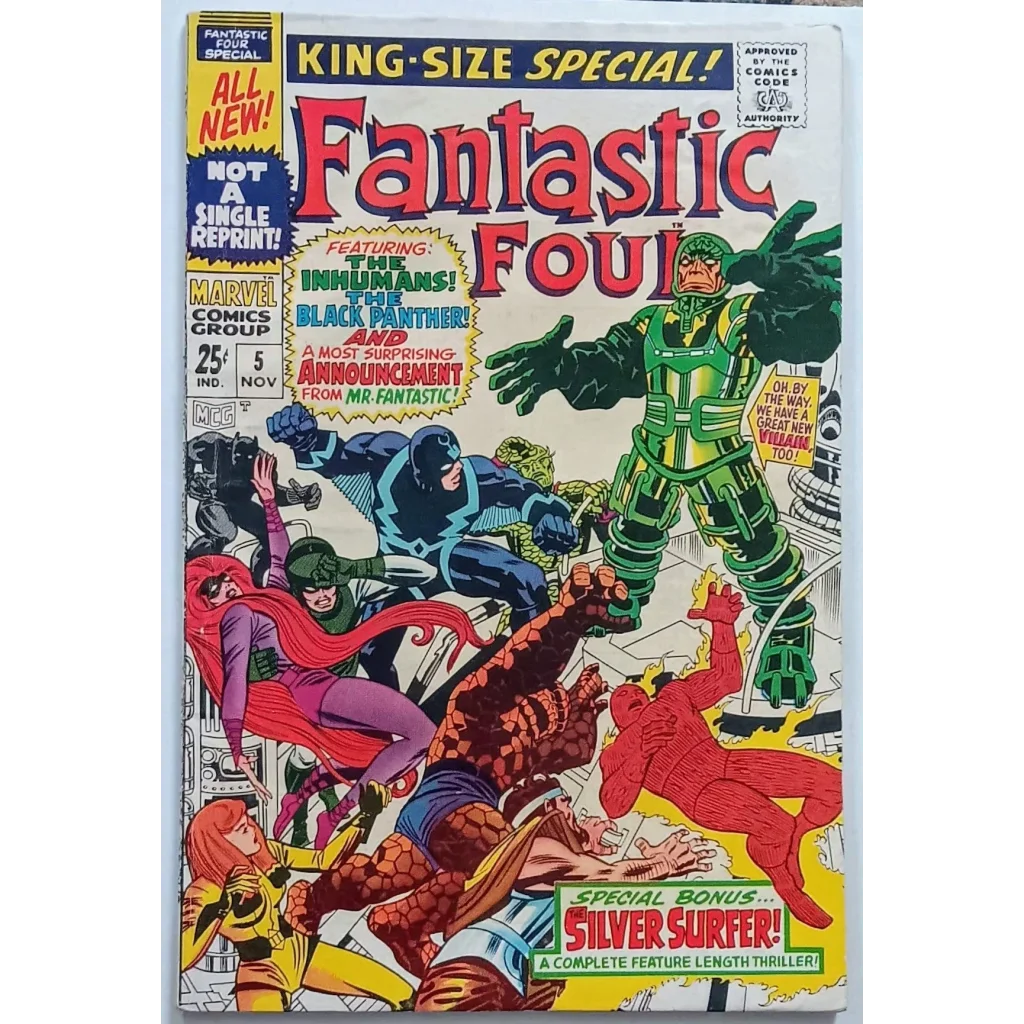 1970s Marvel Comics Fantastic Four Annual #5 cover with Psycho-Man debut