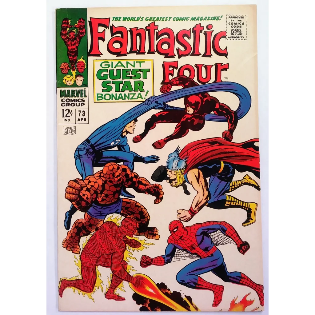 Fantastic Four Marvel Comics issue 73 1968 action cover
