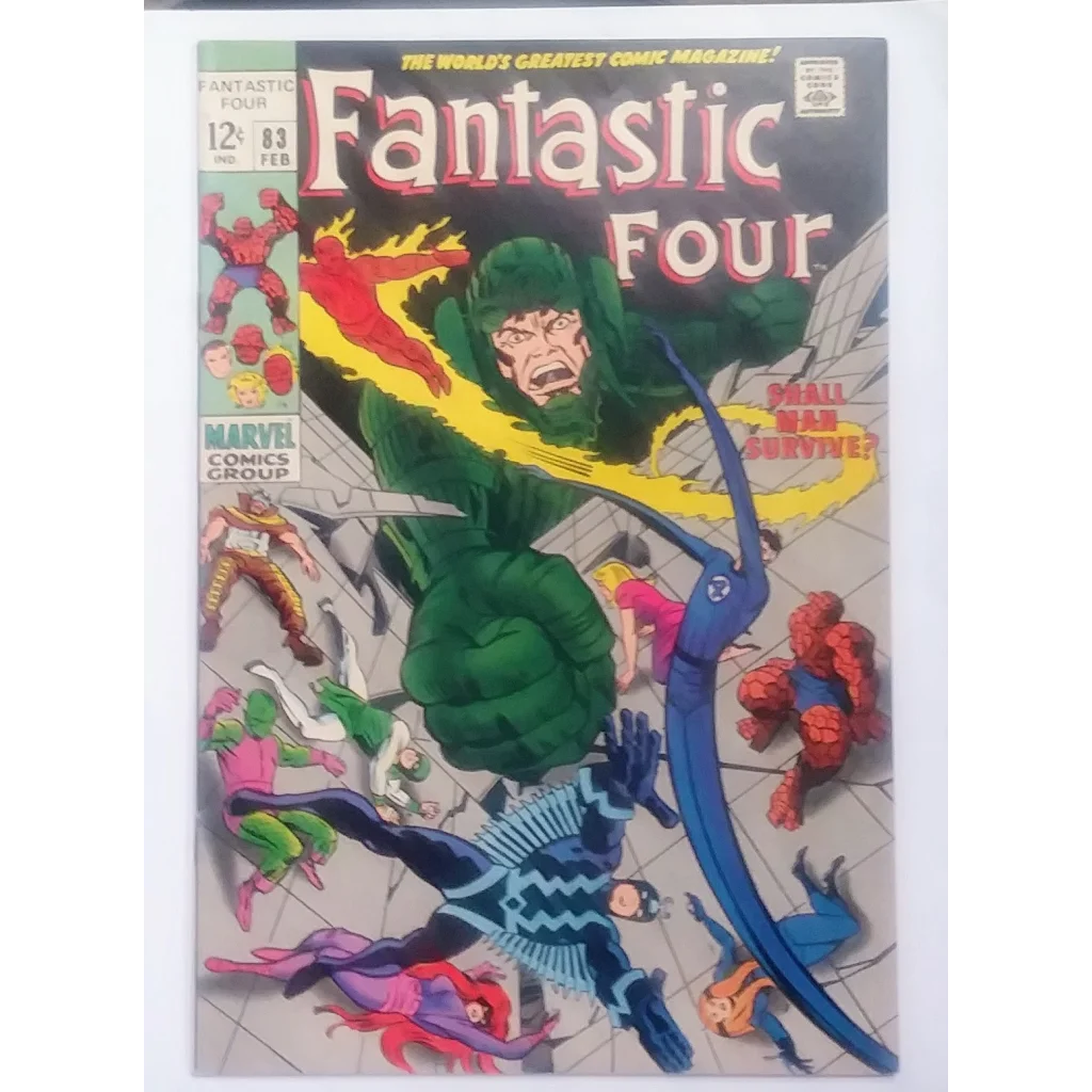 Fantastic Four Marvel Comics cover with green superhero in action