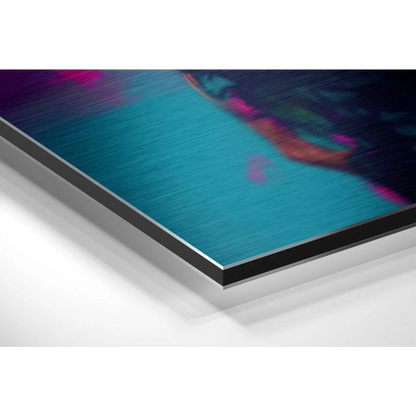 Vibrant panda graffiti on brushed aluminium dibond print