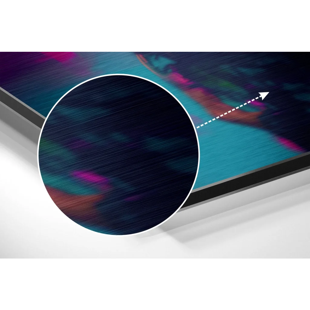 Vibrant panda graffiti art on brushed aluminium dibond print