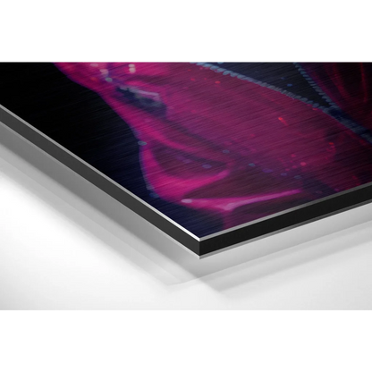 Vibrant magenta purple abstract on brushed aluminium dibond print