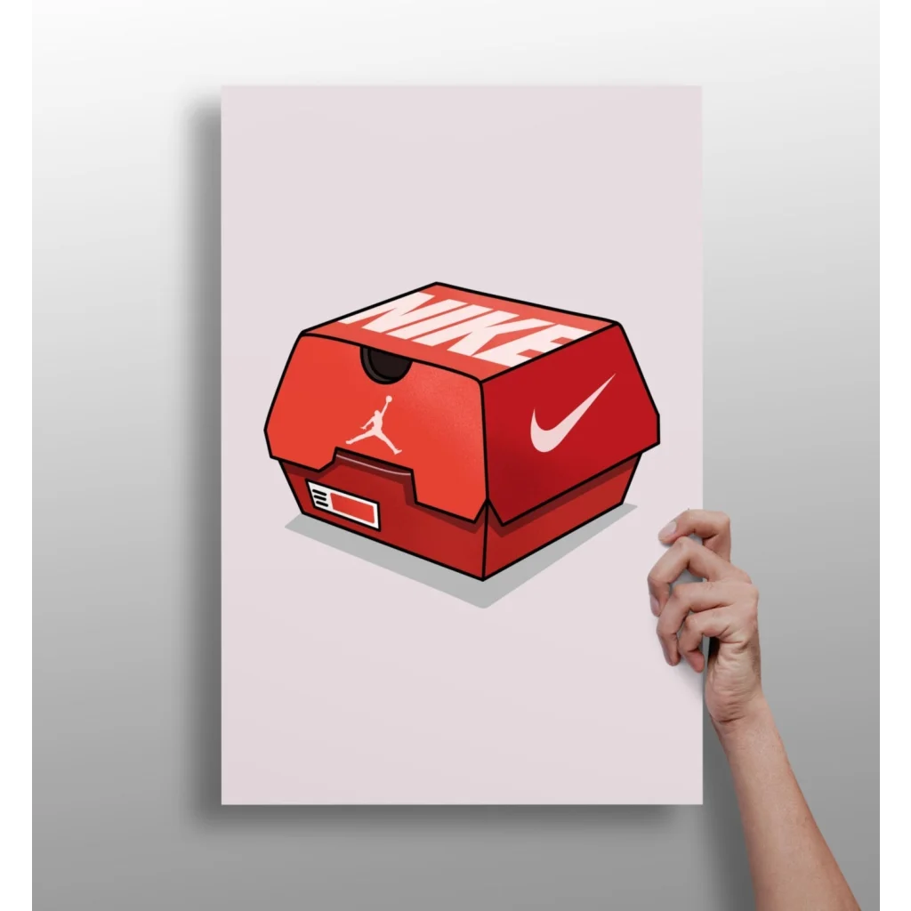Red Nike Shoebox Insigne Aluminum Print Wall Art | Insigneart USA | vintageantiquesgifts.com