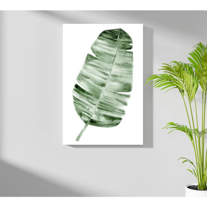 Stunning watercolor banana leaf on insigne aluminum print