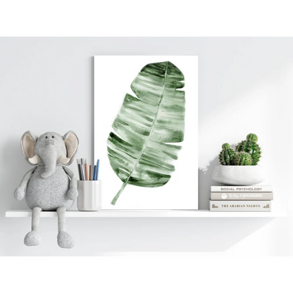 Stunning watercolor banana leaf on insigne aluminum print