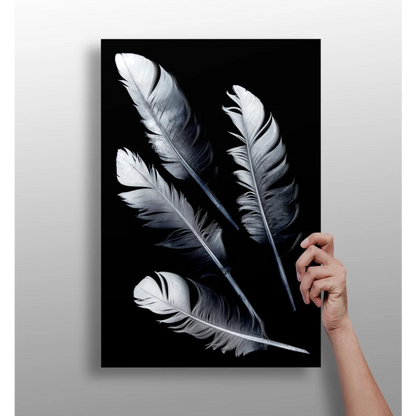 Stunning White Feathers Insigne Aluminum Prints | Insigneart USA | vintageantiquesgifts.com
