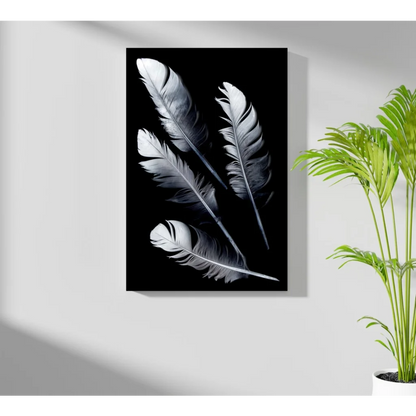Stunning white feathers on Insigne aluminum prints