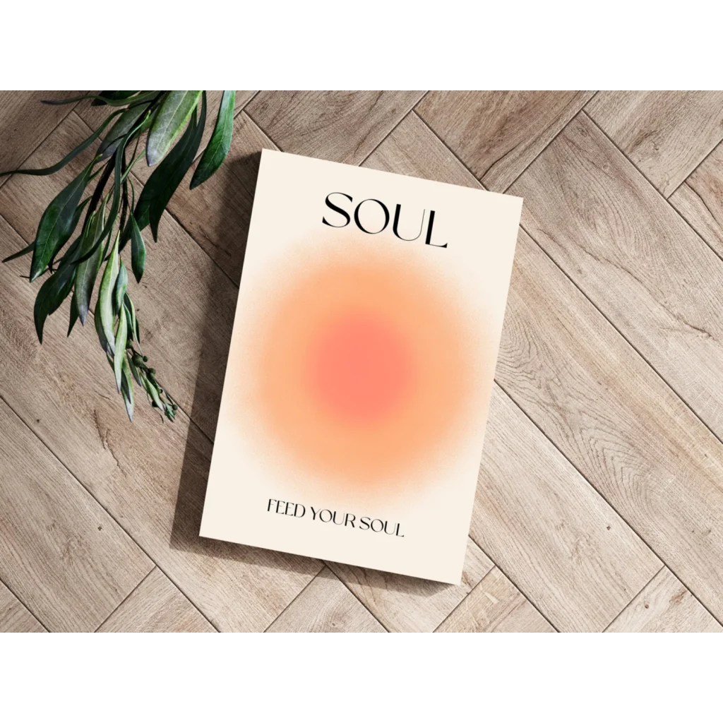 Feed Your Soul minimalist cream book wall art print