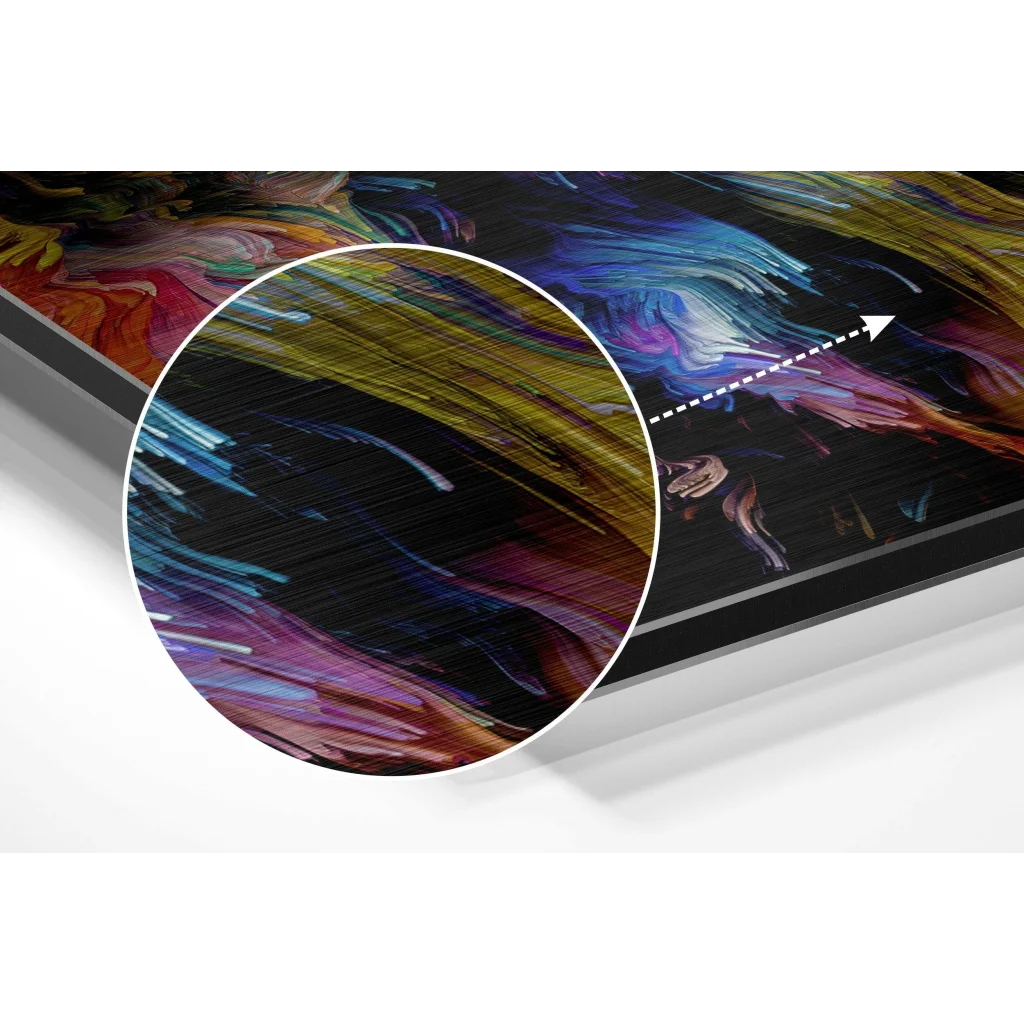 glass wall art Feel the Music Brushed Aluminium Dibond Wall Art