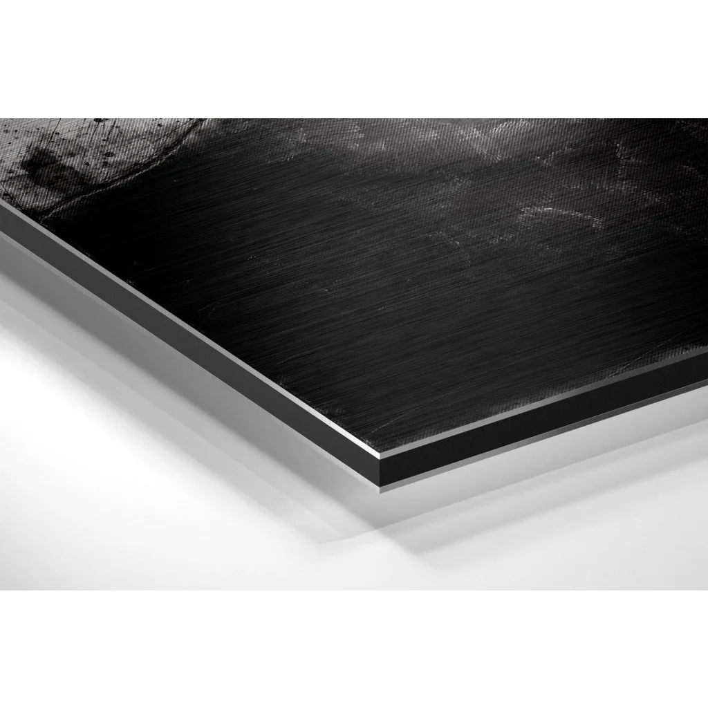 Stunning black brushed aluminium dibond portrait print in modern frame