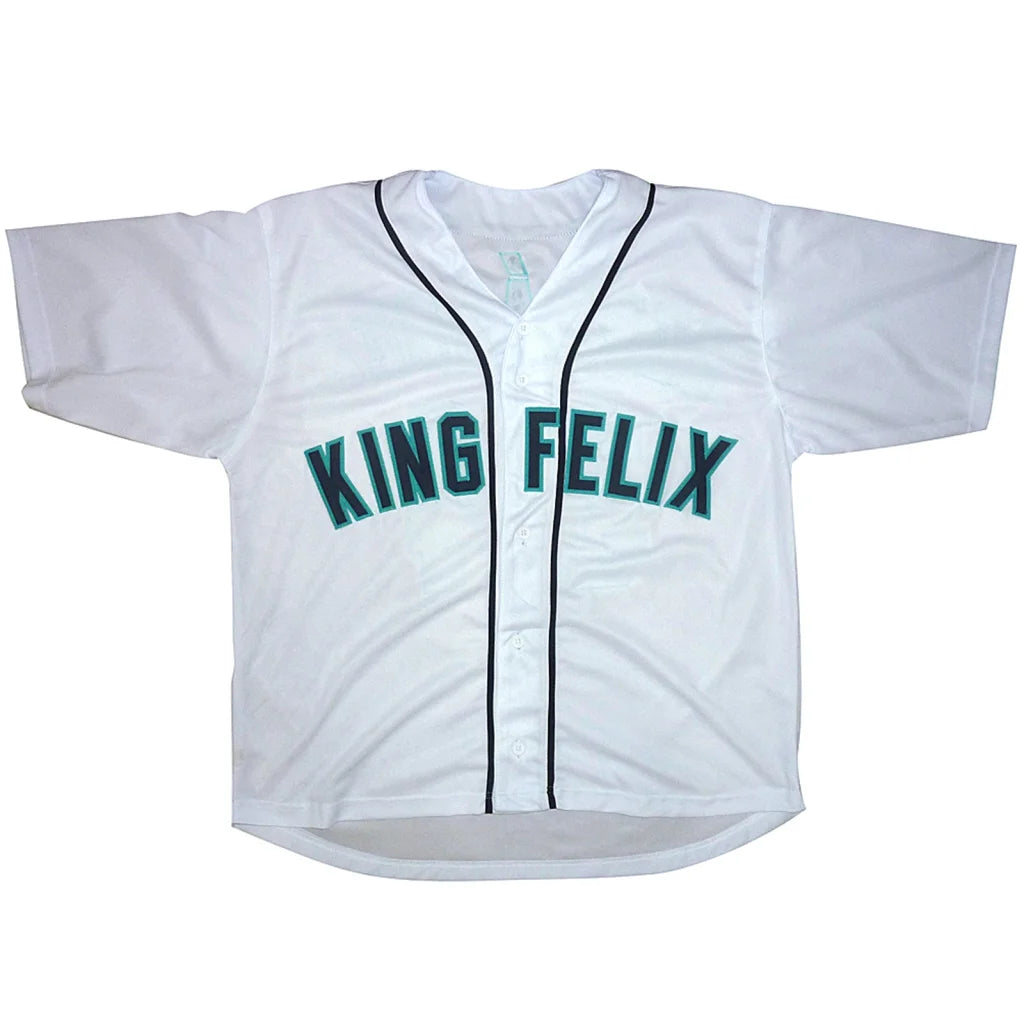 Felix Hernandez autographed King Felix custom jersey white with black trim