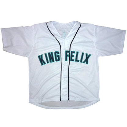 Felix Hernandez autographed King Felix custom jersey white with black trim