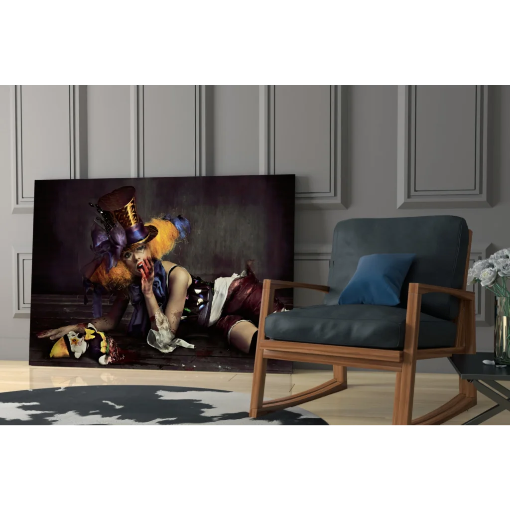 Vibrant surreal top hat portrait canvas wall art print