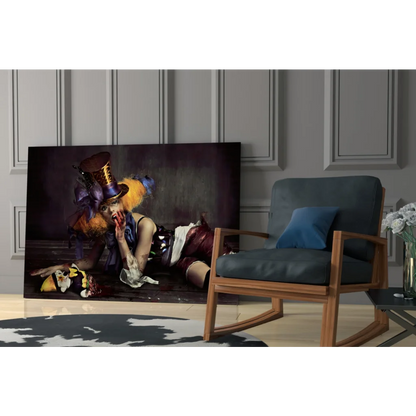 Vibrant surreal top hat portrait canvas wall art print
