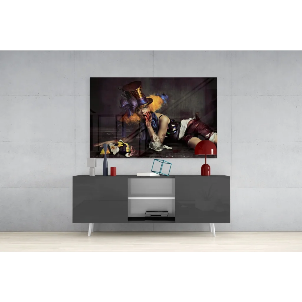 Surreal Top Hat Portrait clown canvas wall art print
