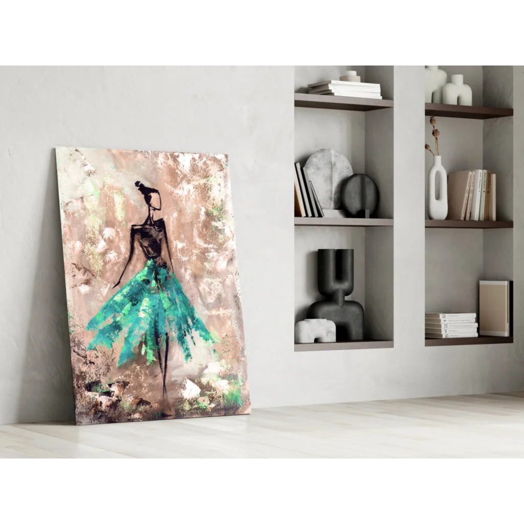 Stunning teal dancer abstract wall art canvas print